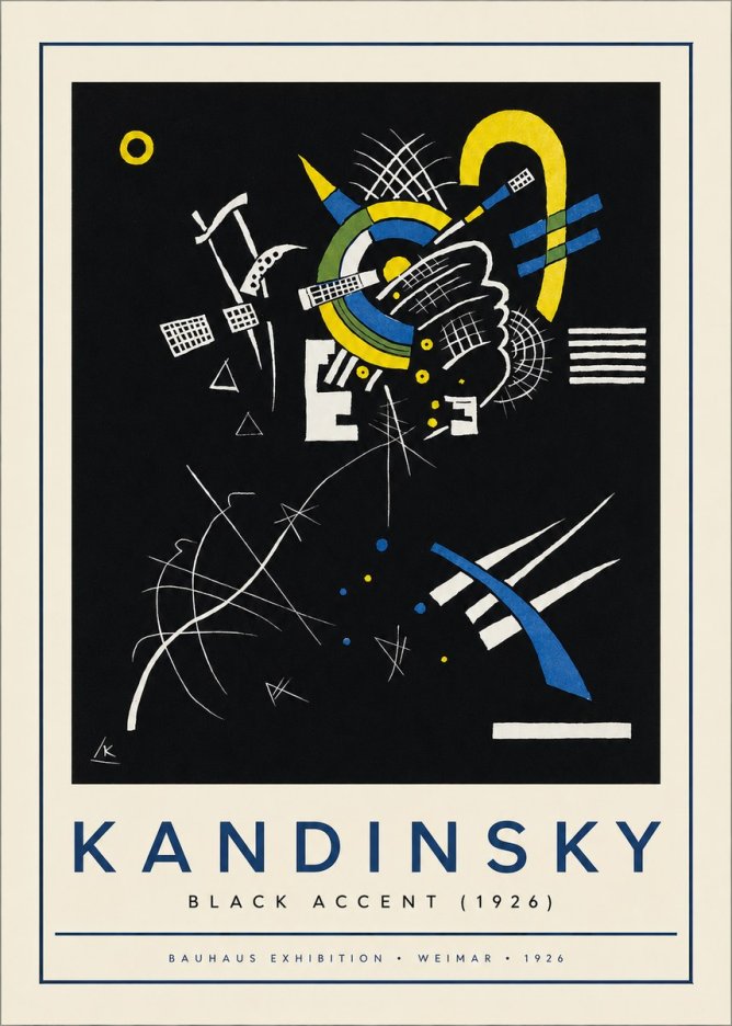 Kandinsky Black Accent (1926) No2 - Affiche