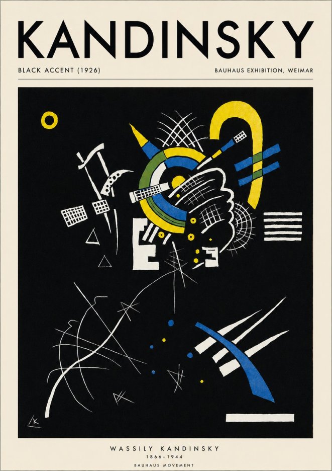 Kandinsky Black Accent (1926) No3 - Affiche