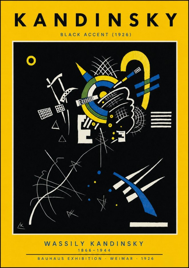 Kandinsky Black Accent (1926) No5 - Affiche
