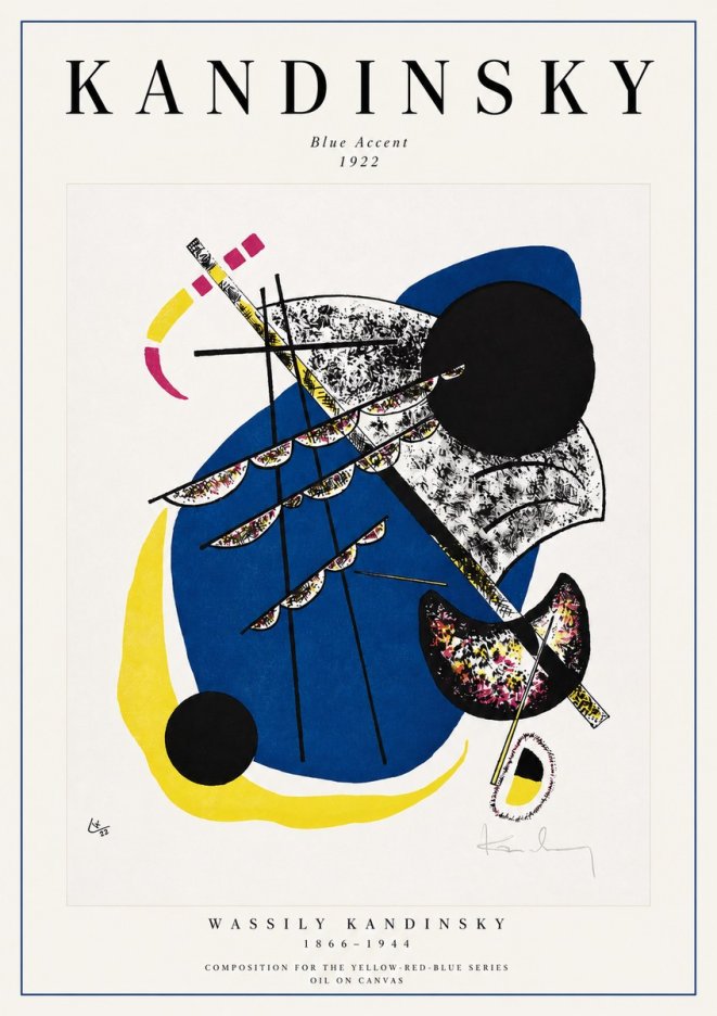 Kandinsky Blue Accent No2 - Affiche