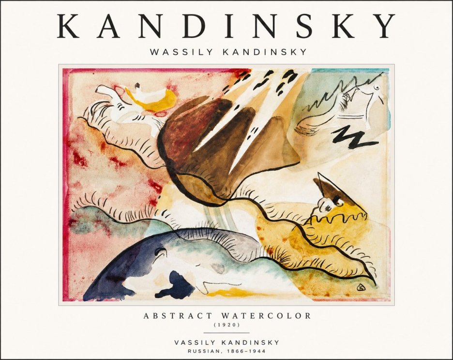 Kandinsky Abstract Watercolor No1 - Affiche