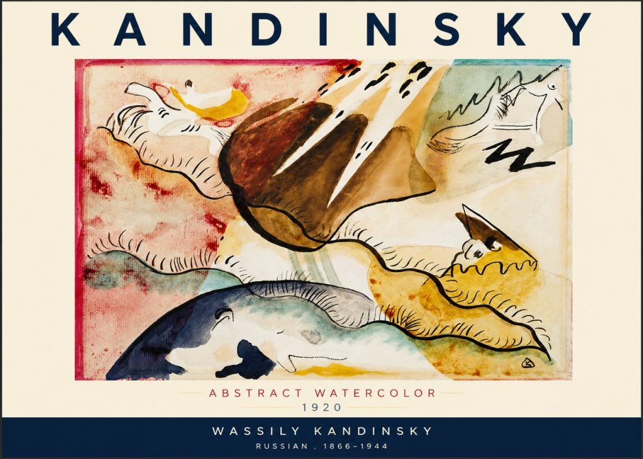 Kandinsky Abstract Watercolor No2 - Affiche