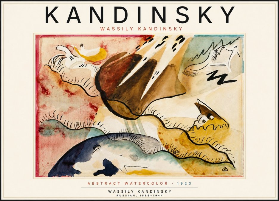Kandinsky Abstract Watercolor No4 - Affiche