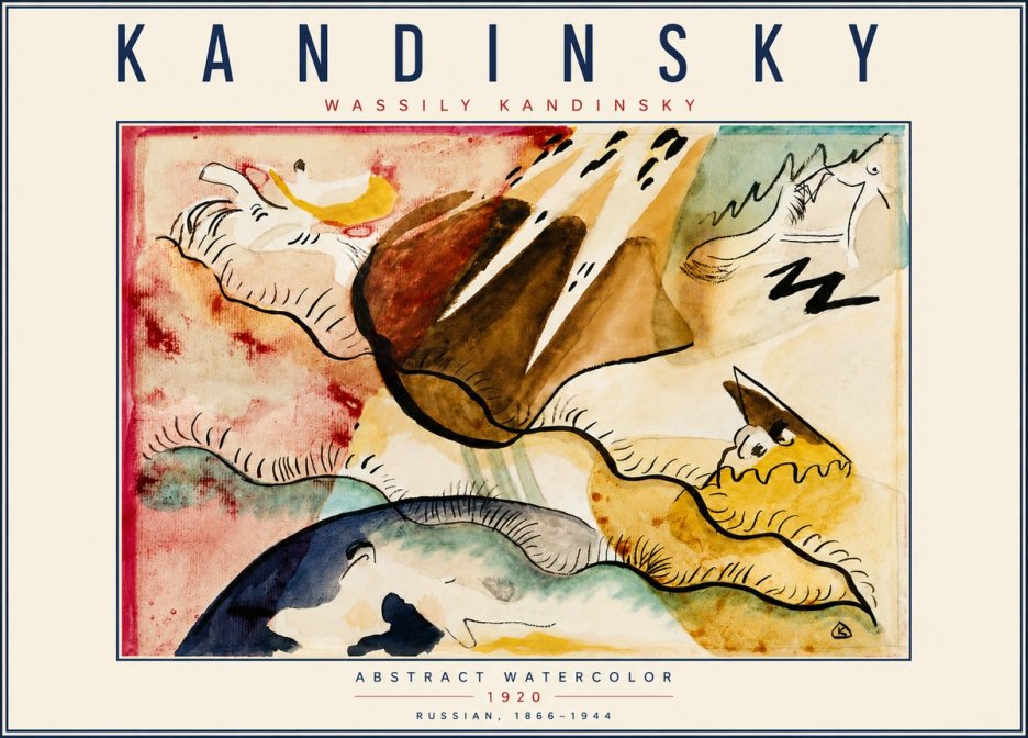 Kandinsky Abstract Watercolor No6 - Affiche