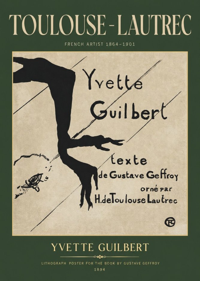 Toulouse-Lautrec Yvette Guilbert No2 - Affiche