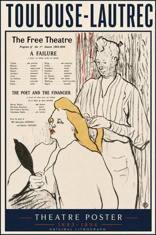 Toulouse-Lautrec Le Théâtre Libre - Une Faillite / Le Poète Et Le Financier No4 - Affiche