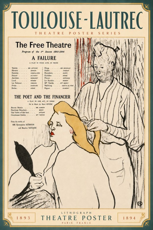 Toulouse-Lautrec Le Théâtre Libre - Une Faillite / Le Poète Et Le Financier No6 - Affiche