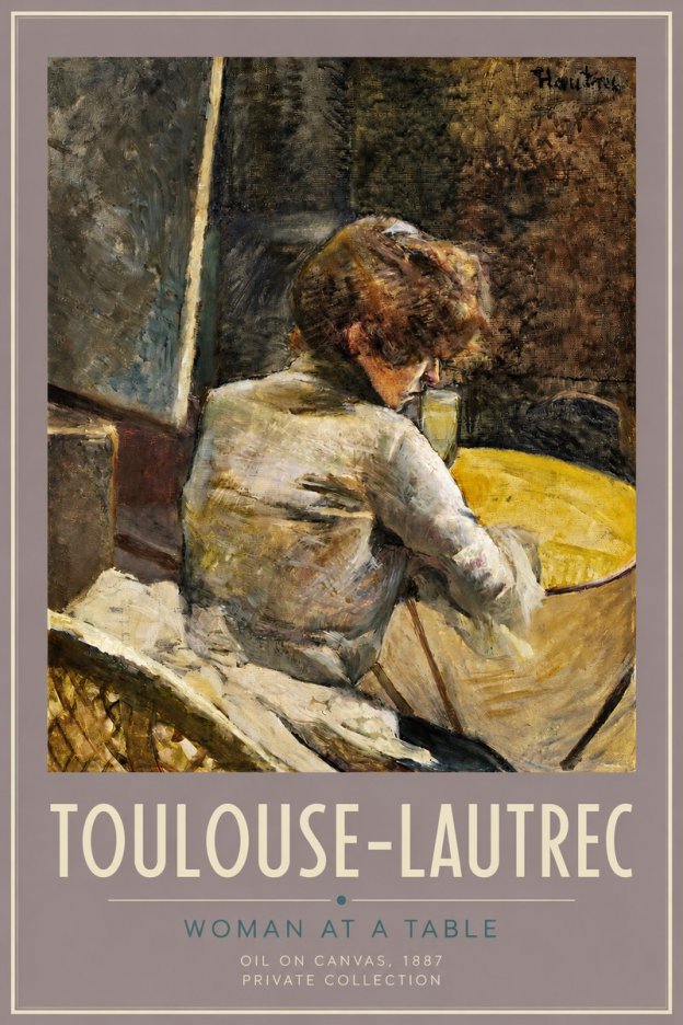 Toulouse-Lautrec Woman at a Table No2 - Affiche