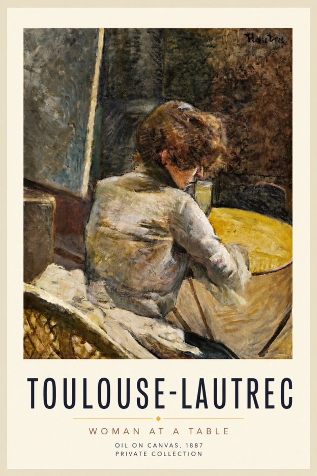 Toulouse-Lautrec Woman at a Table No3 - Affiche