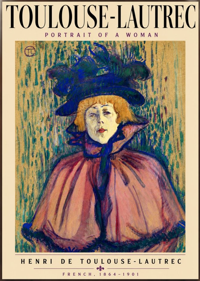 Toulouse-Lautrec Portrait of a Woman I No3 - Affiche