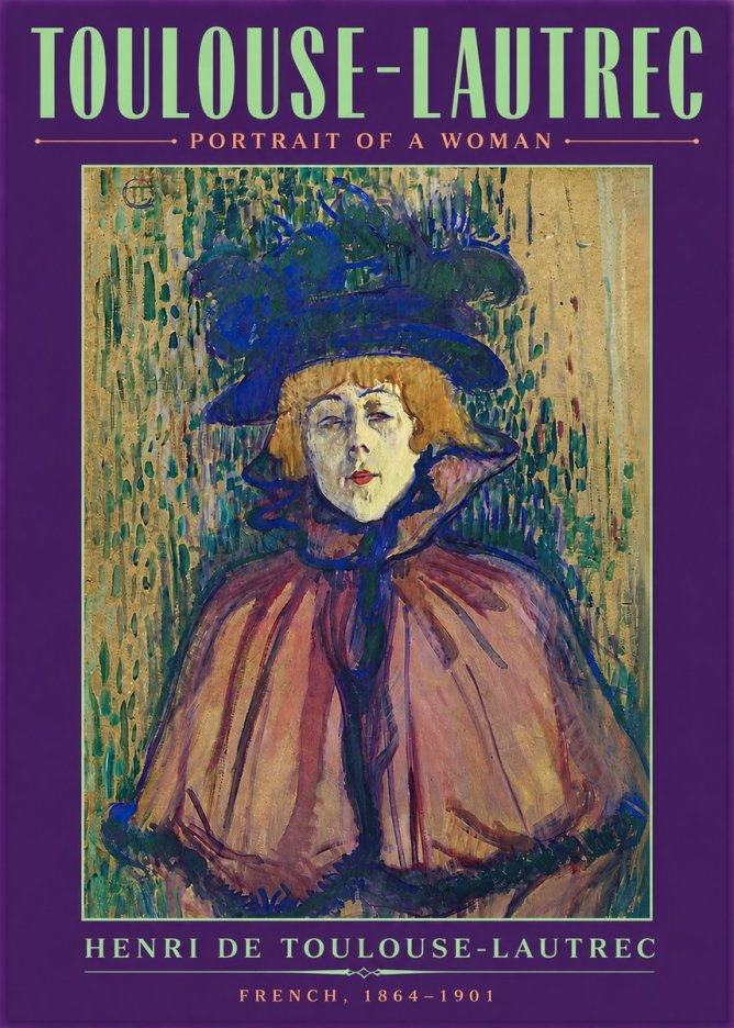 Toulouse-Lautrec Portrait of a Woman I No4 - Affiche