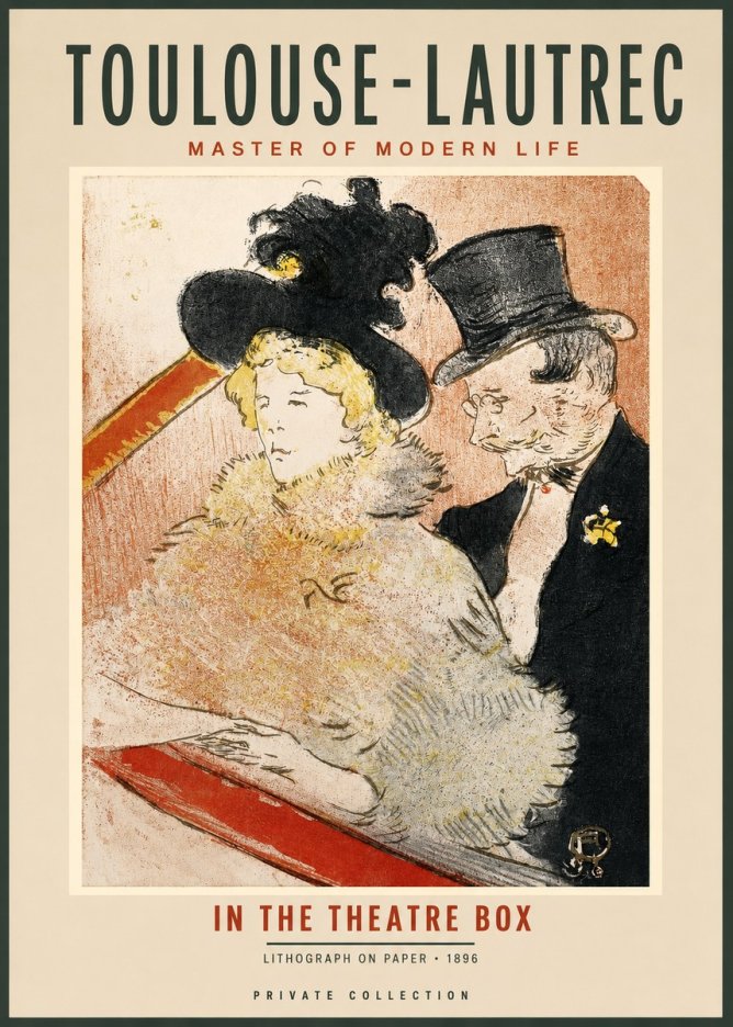 Toulouse-Lautrec In the Theatre Box No2 - Affiche