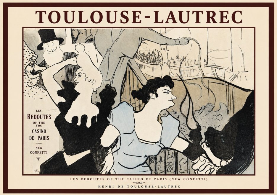 Toulouse-Lautrec Les Redoutes of the Casino De Paris (New Confetti) No3 - Affiche