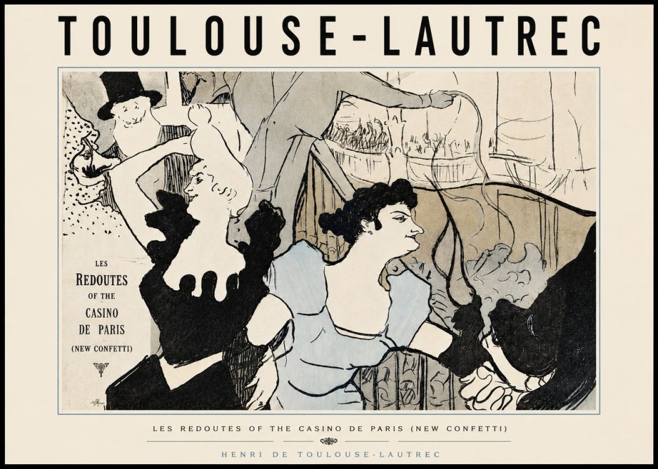 Toulouse-Lautrec Les Redoutes of the Casino De Paris (New Confetti) No5 - Affiche
