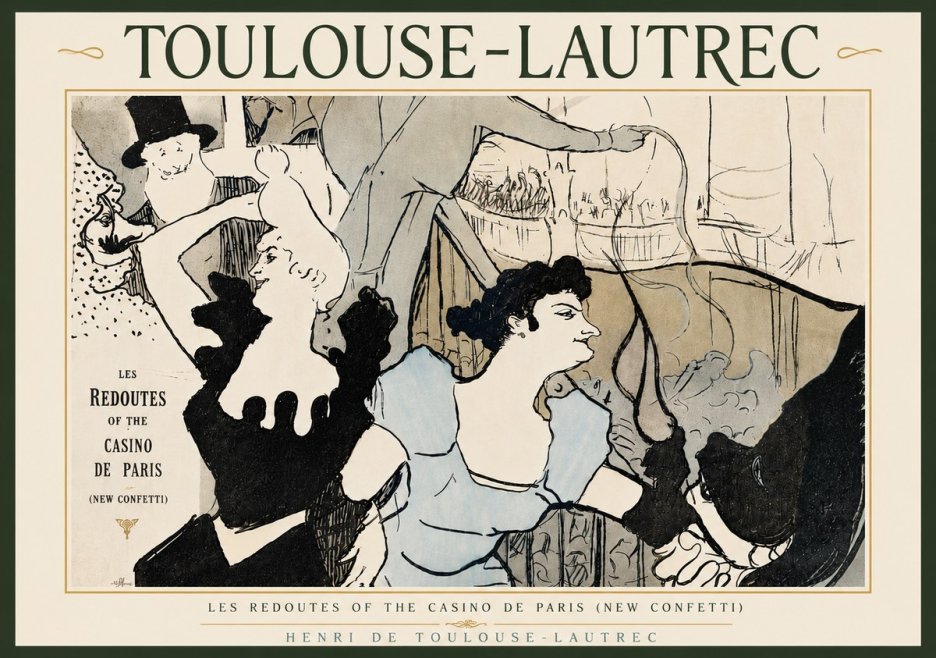 Toulouse-Lautrec Les Redoutes of the Casino De Paris (New Confetti) No6 - Affiche