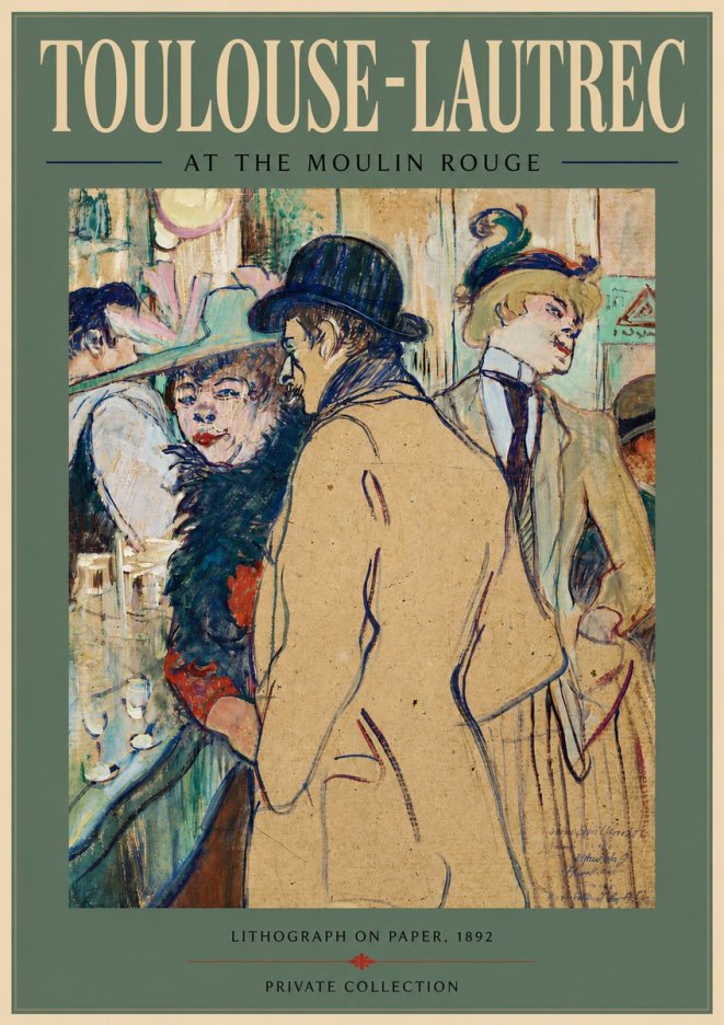 Toulouse-Lautrec At the Moulin Rouge II No5 - Affiche