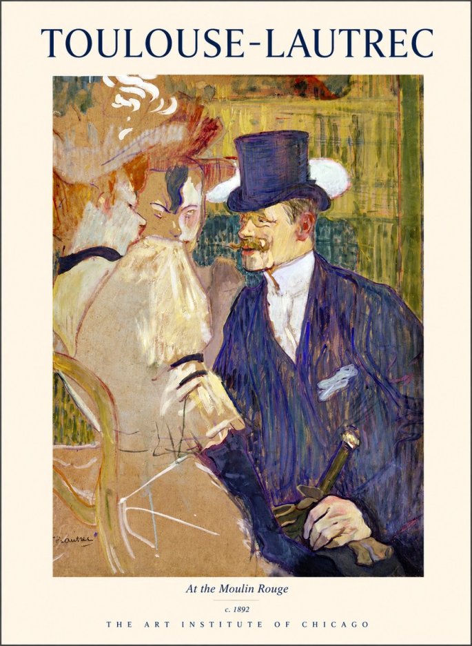 Toulouse-Lautrec At the Moulin Rouge III No1 - Affiche