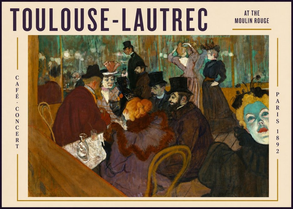 Toulouse-Lautrec At the Moulin Rouge IV No4 - Affiche