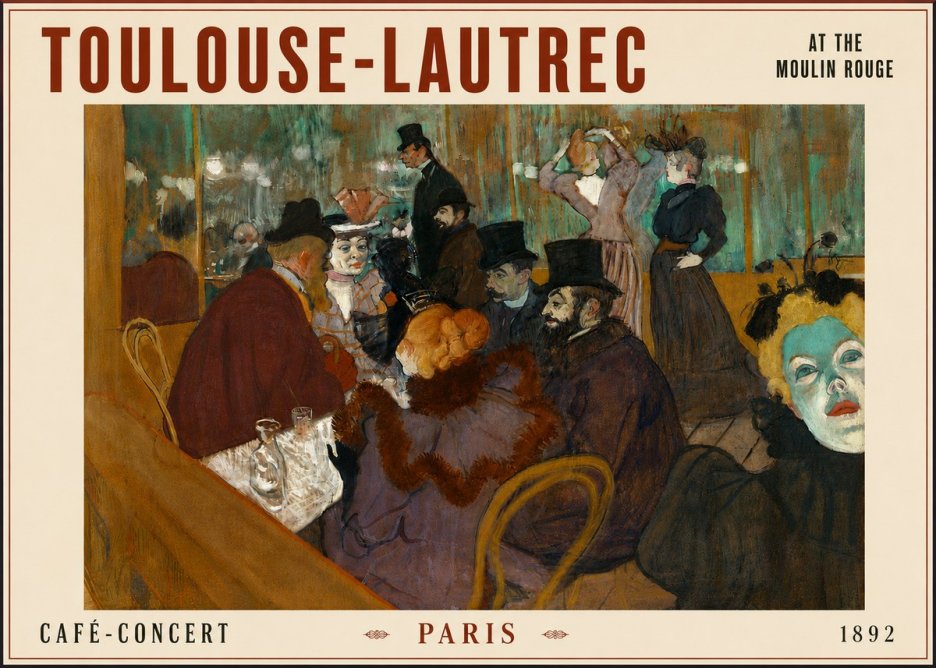 Toulouse-Lautrec At the Moulin Rouge IV No6 - Affiche