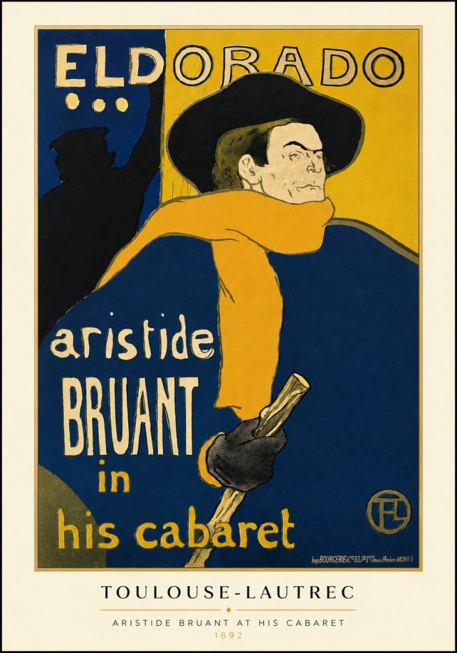 Toulouse-Lautrec Aristide Bruant at His Cabaret No3 - Affiche