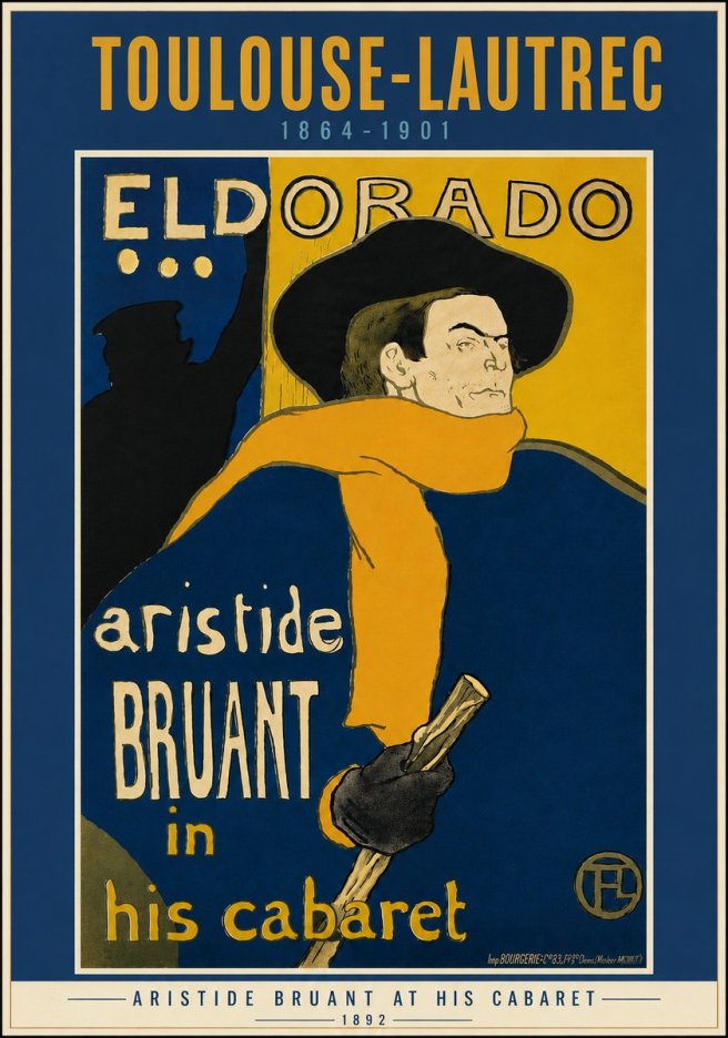 Toulouse-Lautrec Aristide Bruant at His Cabaret No4 - Affiche