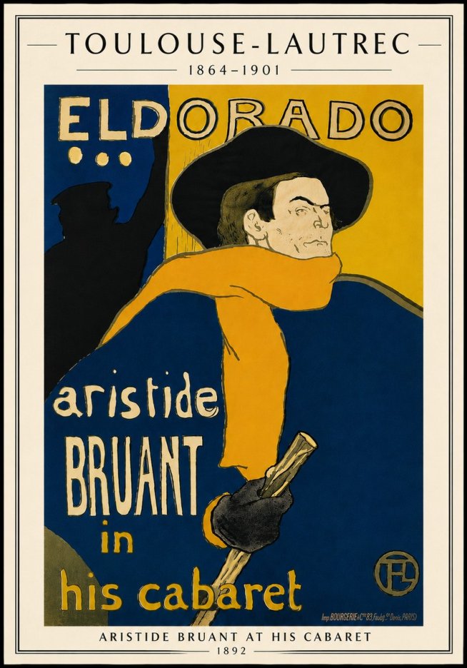 Toulouse-Lautrec Aristide Bruant at His Cabaret No5 - Affiche