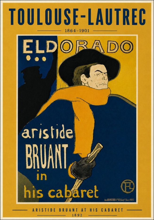 Toulouse-Lautrec Aristide Bruant at His Cabaret No6 - Affiche