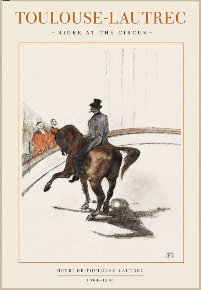 Toulouse-Lautrec Rider at the Circus No1 - Affiche