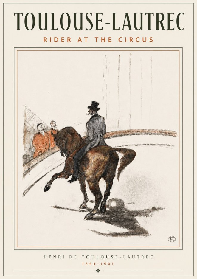 Toulouse-Lautrec Rider at the Circus No4 - Affiche