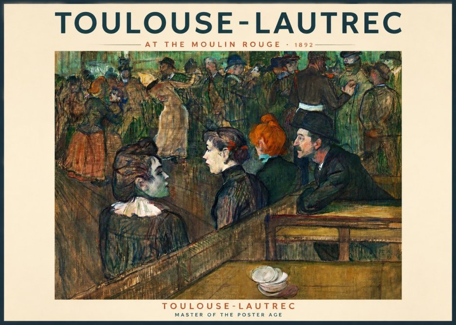 Toulouse-Lautrec At the Moulin Rouge V No2 - Affiche