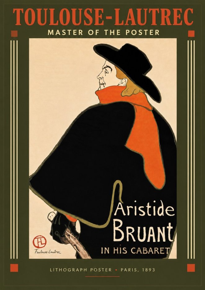 Toulouse-Lautrec Aristide Bruant in His Cabaret II No2 - Affiche