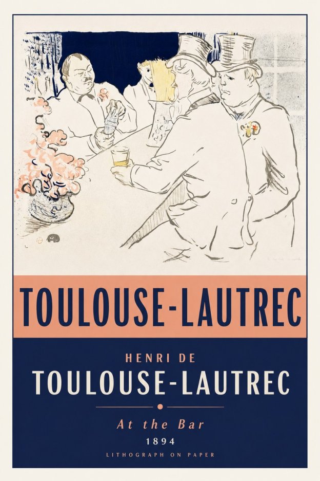 Toulouse-Lautrec At the Bar No2 - Affiche