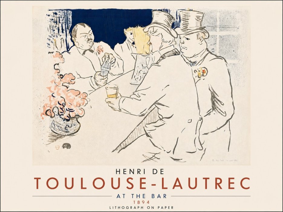 Toulouse-Lautrec At the Bar No6 - Affiche