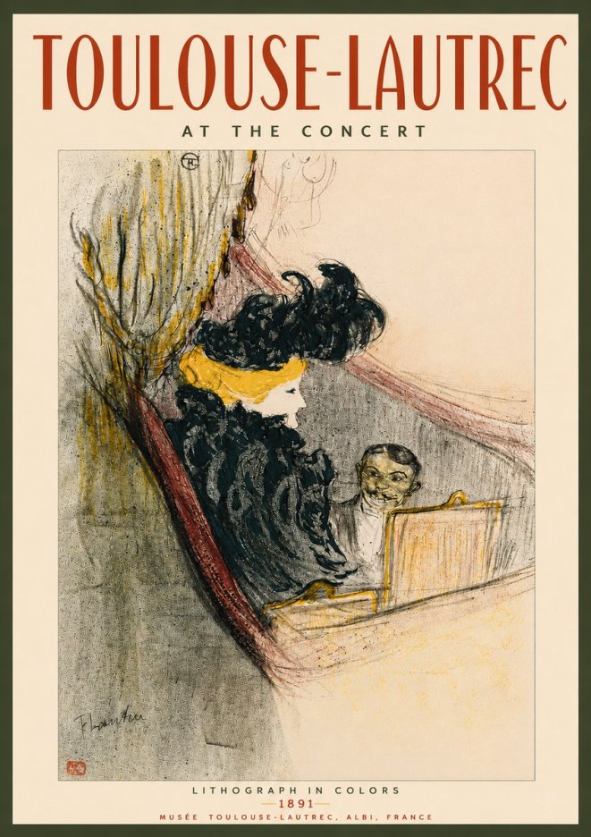 Toulouse-Lautrec At the Concert No3 - Affiche