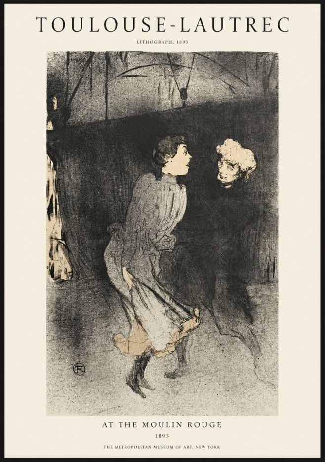 Toulouse-Lautrec At the Moulin Rouge VI No1 - Affiche