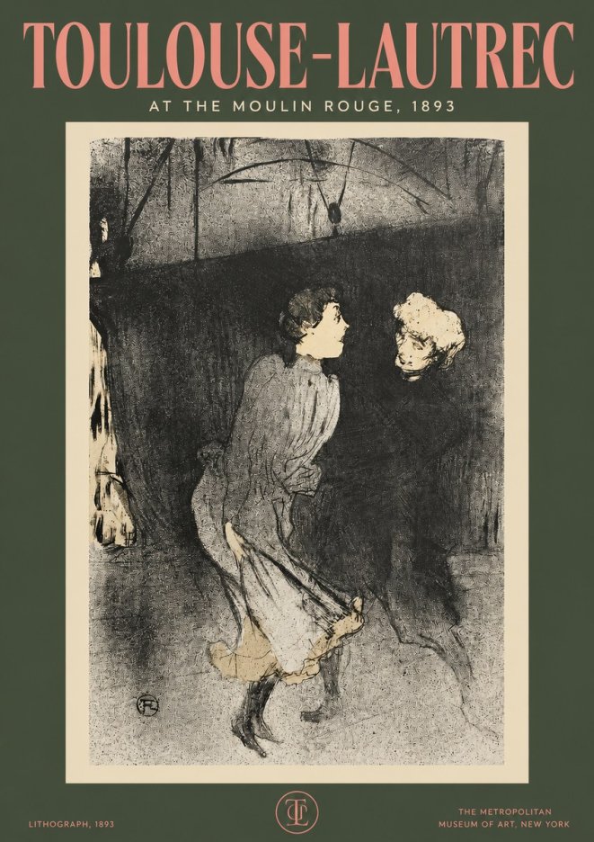 Toulouse-Lautrec At the Moulin Rouge VI No2 - Affiche