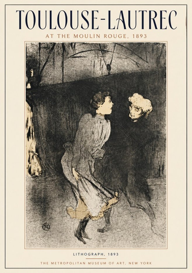 Toulouse-Lautrec At the Moulin Rouge VI No4 - Affiche