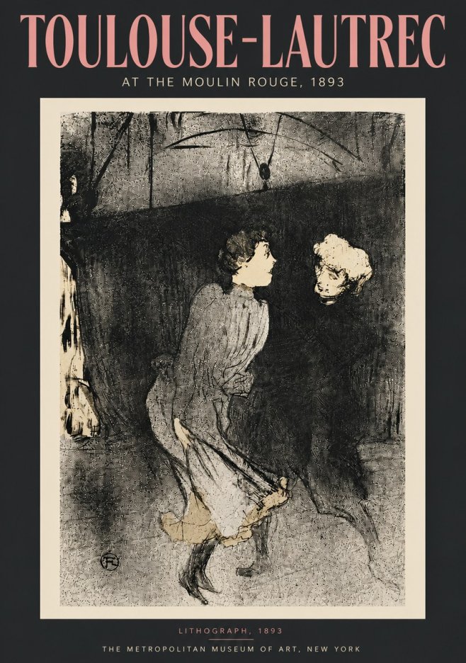 Toulouse-Lautrec At the Moulin Rouge VI No5 - Affiche