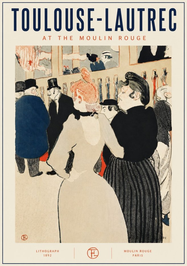 Toulouse-Lautrec At the Moulin Rouge VII No2 - Affiche