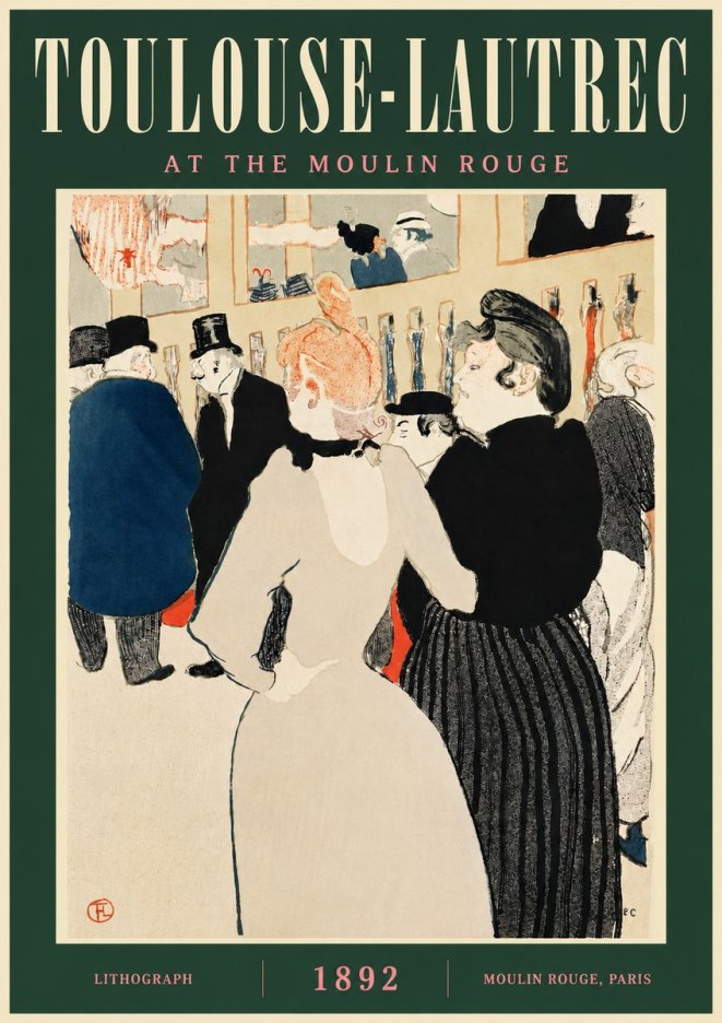 Toulouse-Lautrec At the Moulin Rouge VII No4 - Affiche
