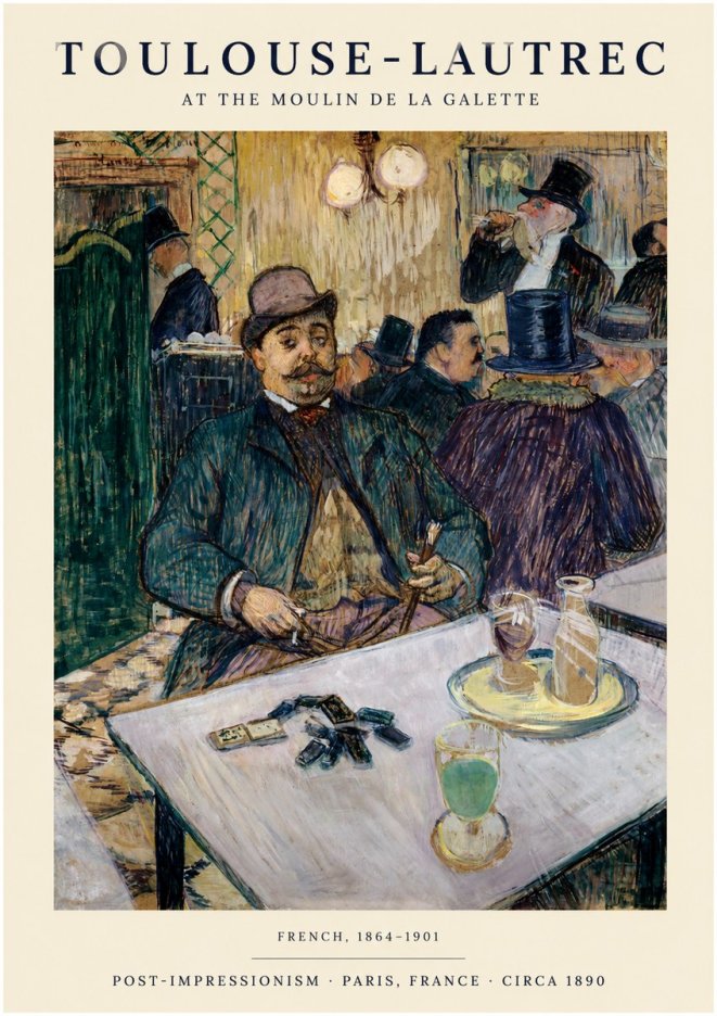 Toulouse-Lautrec At the Moulin De La Galette No1 - Affiche