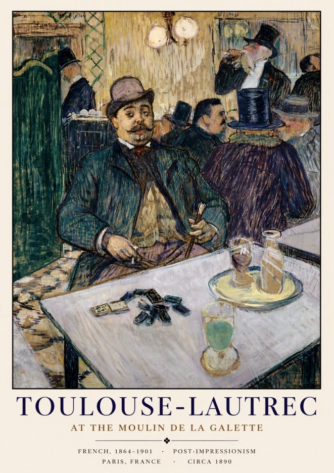 Toulouse-Lautrec At the Moulin De La Galette No3 - Affiche