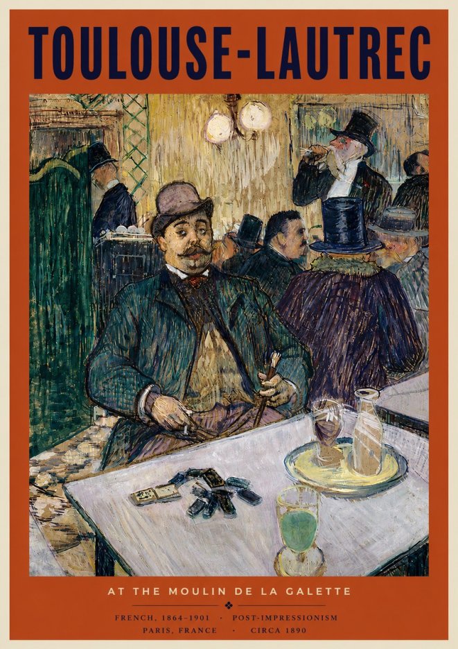 Toulouse-Lautrec At the Moulin De La Galette No4 - Affiche