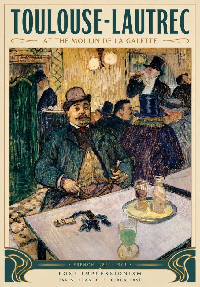 Toulouse-Lautrec At the Moulin De La Galette No5 - Affiche
