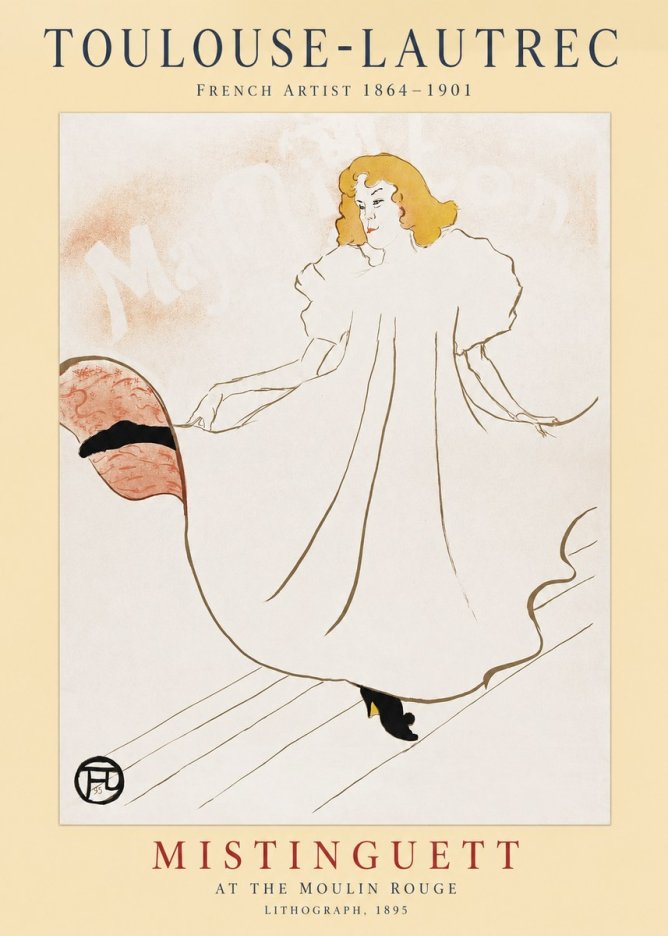 Toulouse-Lautrec Mistinguett at the Moulin Rouge No1 - Affiche