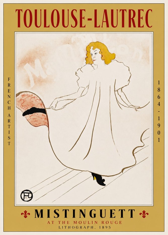Toulouse-Lautrec Mistinguett at the Moulin Rouge No2 - Affiche