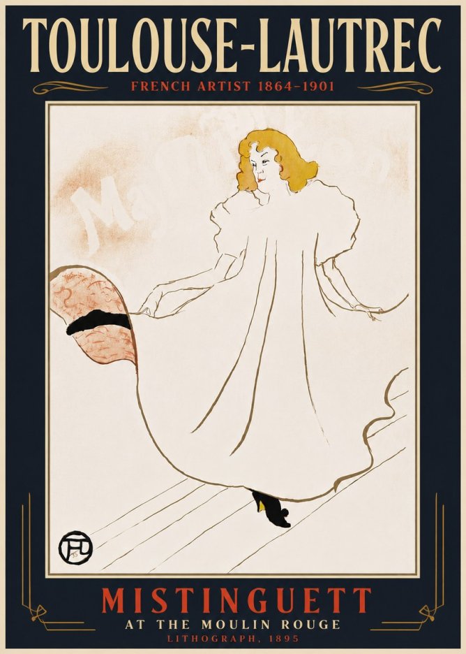 Toulouse-Lautrec Mistinguett at the Moulin Rouge No6 - Affiche