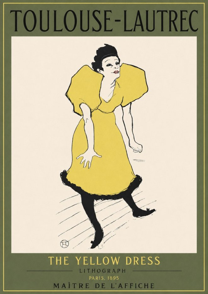 Toulouse-Lautrec The Yellow Dress No2 - Affiche
