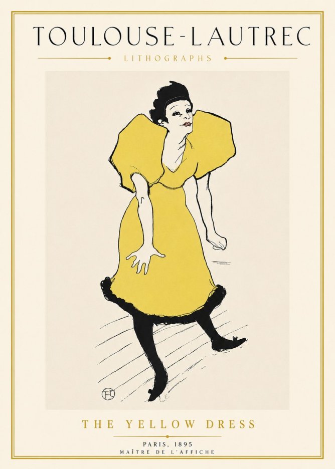 Toulouse-Lautrec The Yellow Dress No5 - Affiche