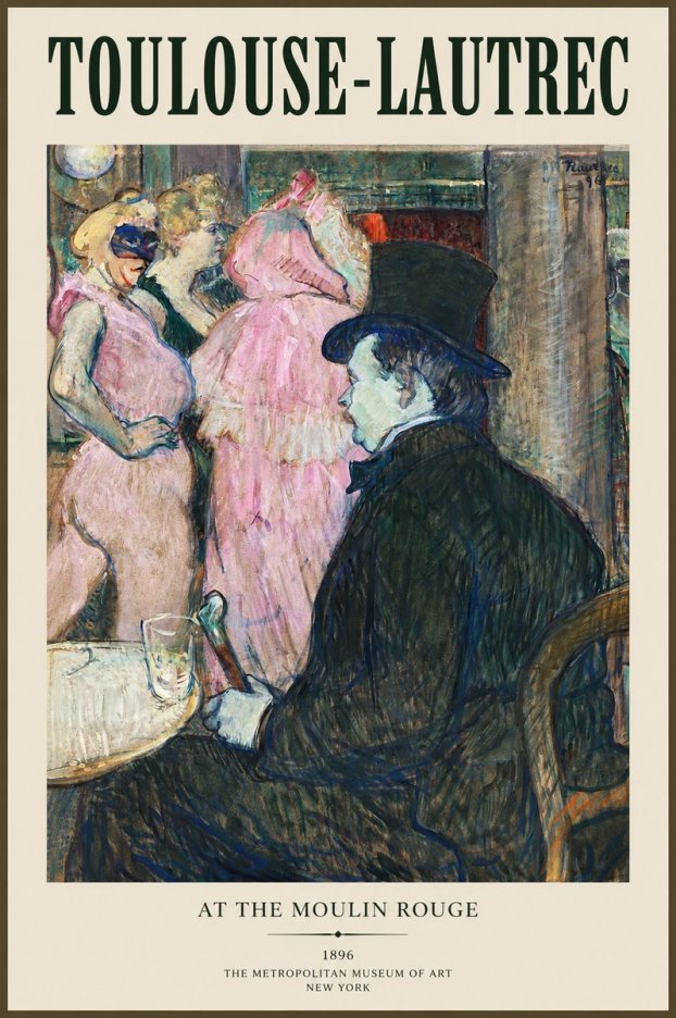 Toulouse-Lautrec At the Moulin Rouge VIII No1 - Affiche